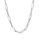 14k White Gold Bold Paperclip Chain (4.2 mm)-9