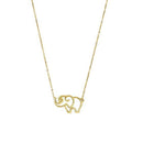 14k Yellow Gold Elephant Necklace-2