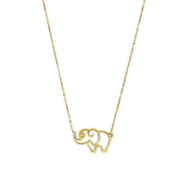 14k Yellow Gold Elephant Necklace - 0