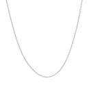 14k White Gold Oval Cable Link Chain 0.6mm-9