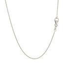 14k White Gold Oval Cable Link Chain 0.6mm-10