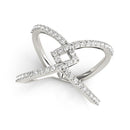 14k White Gold Fancy Entwined Design Diamond Ring (1/2 cttw)-5