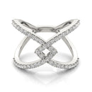 14k White Gold Fancy Entwined Design Diamond Ring (1/2 cttw)-6