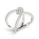 14k White Gold Fancy Entwined Design Diamond Ring (1/2 cttw)-7