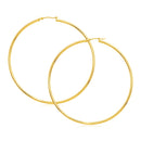 14k Yellow Gold Large Polished Hoop Earrings-2