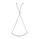 14k White Gold Smooth Curved Bar Lariat Design Bracelet-5