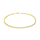 2.3mm 10k Yellow Gold Rolo Anklet-6