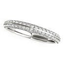 14k White Gold Two-Row Pave Set Diamond Wedding Band (1/4 cttw)-2