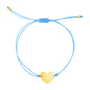 9 1/4 inch Blue Cord Adjustable Bracelet with 14k yellow Gold Heart-3
