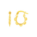 14k Yellow Gold Scalloped Hoop Earrings-2