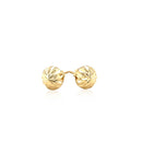 14k Yellow Gold Textured Flat Style Stud Earrings-5