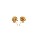 14k Yellow Gold Textured Flat Style Stud Earrings-6