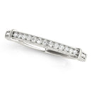 14k White Gold Bead Border Modern Wedding Band (1/8 cttw)-2