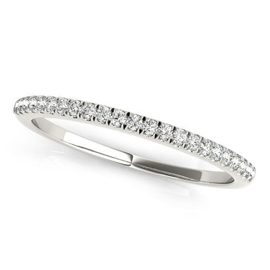 14k White Gold Diamond Pave Set Wedding Band (1/8 cttw) - 0