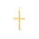 14k Yellow Gold High Polish Ribber Cross Pendant-3