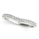 14k White Gold Channel Curved Diamond Wedding Band (1/4 cttw)-2