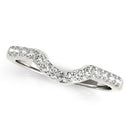 14k White Gold Pave Set Diamond Curved Wedding Band (1/4 cttw)-2