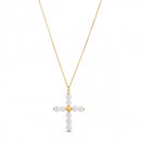 14k Yellow Gold Pearl Cross Pendant-4