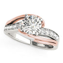 14k White And Rose Gold Bypass Shank Diamond Engagement Ring (1 1/8 cttw)-4