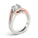 14k White And Rose Gold Bypass Shank Diamond Engagement Ring (1 1/8 cttw)-5