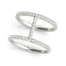 14k White Gold Dual Band Bridge Style Diamond Ring (3/8 cttw)-5
