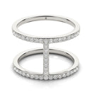 14k White Gold Dual Band Bridge Style Diamond Ring (3/8 cttw)-6