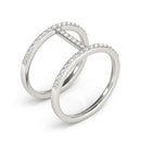 14k White Gold Dual Band Bridge Style Diamond Ring (3/8 cttw)-7