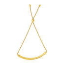 14k Yellow Gold Lariat Bracelet with Polished Curved Bar-3