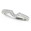 14k White Gold Prong Set Curved Wedding Band (1/8 cttw)-2