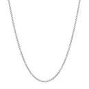 14k White Gold Round Cable Link Chain 1.5mm-8