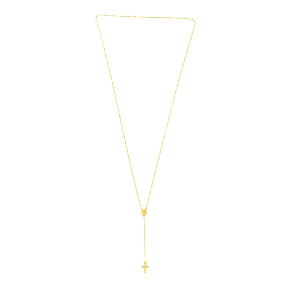 14k Yellow Gold Rosary Necklace