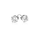 14k White Gold Stud Earrings with White Hue Faceted Cubic Zirconia-6
