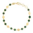 14k Yellow Gold Malachite Geometric Mirror Gem Chain Bracelet (5.00 mm)-4