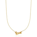 14k Yellow Gold Script LOVE Necklace-6
