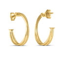 14k Yellow Gold Large Crossover Hoops-4