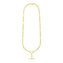 14k Yellow Gold Alternating Oval and Round Chain Necklace with Toggle-4