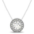 Diamond Halo with Center Bezel in 14k White Gold (5/8 cttw)-5