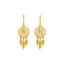 Dream Catcher Earrings in 14k Yellow Gold-2