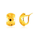 14k Yellow Gold Geometric Texture Earrings-2