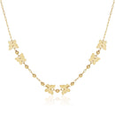 14k Yellow Gold 18 inch Necklace with Polished Butterflies and Beads-6