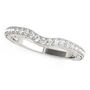 14k White Gold Antique Style Milgrained Curved Diamond Ring (1/4 cttw)-2