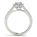 14k White Gold Square Outer Shape Round Diamond Engagement Ring (3/4 cttw)-4