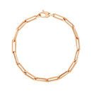 14K Rose Gold Bold Paperclip Chain Bracelet-5