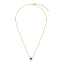 14k Yellow Gold 17 inch Necklace with Round Amethyst-6