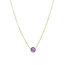 14k Yellow Gold 17 inch Necklace with Round Amethyst-8
