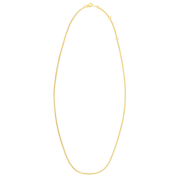 Double Extendable Cable Chain in 14k Yellow Gold (1.40 mm)