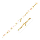14k Yellow Gold 7 inch Figaro Chain Bracelet with Heart-5