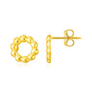 14K Yellow Gold Beaded Circle Earrings-2