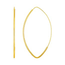 14k Yellow Gold Polished Long Marquise Motif Earrings-2