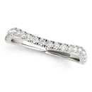 14k White Gold Curved Design Diamond Wedding Band (1/4 cttw)-2